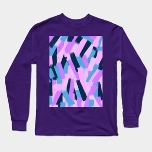 Stripy Smudgy Painted Pattern Long Sleeve T-Shirt